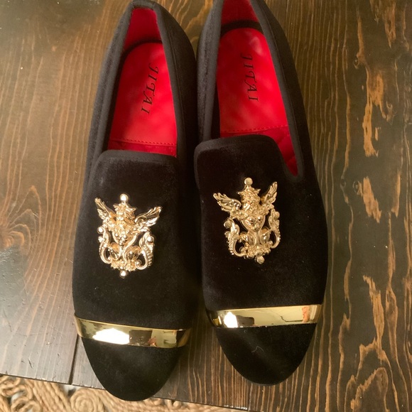 JITAI Mens Dress Tuxedo Shoes for Men Slip-on Loafers Black Size 9 - Picture 1 of 2